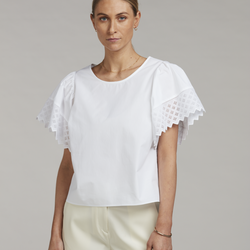 Leona Blouse Wide Slv, white, Stenstr&ouml;ms