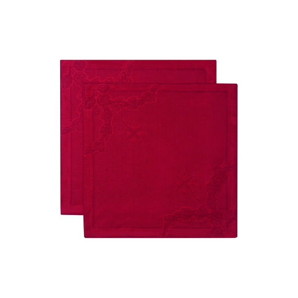 Star Fluted Plain napkin 2 pcs, red, Royal Copenhagen