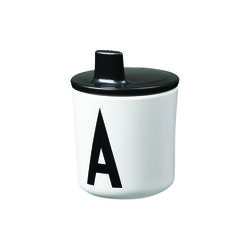 Dricklock till Eco A-Z Barnmugg, black, Design Letters