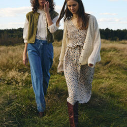 IRSILVI Waistcoat, green moss melange, Atelier Rêve