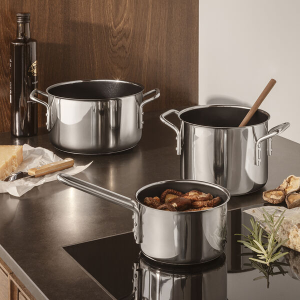 Stainless Steel Cookware Set with Slip-Let&reg; ceramic coating, Eva Trio