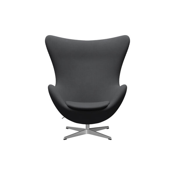 &Auml;gget&trade; 3316 Loungestol, Christianshavn 1172 grey uni/satin brushed aluminium, Fritz Hansen