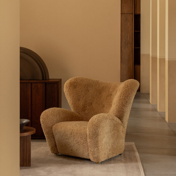 The Tired Man Lounge Chair & Ottoman, dark stained oak/honey, Audo Copenhagen