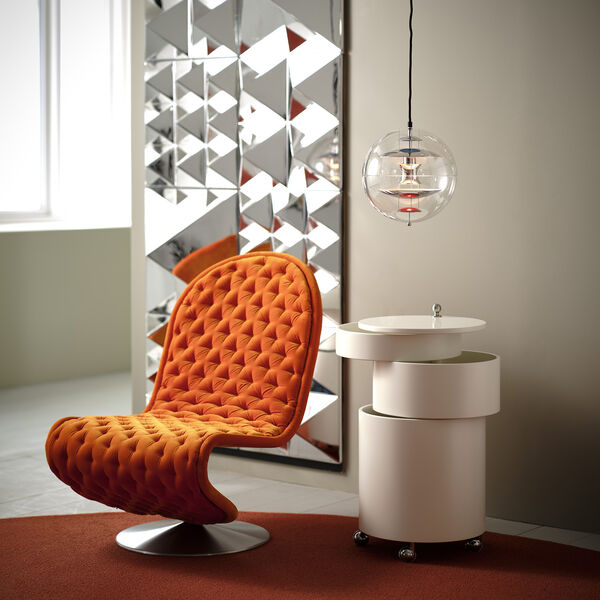 VP Globe Pendant, chrome/red/blue, Verpan