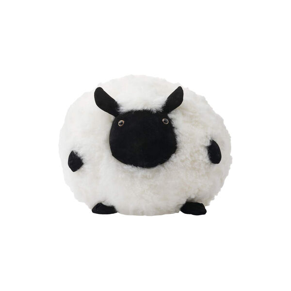 Cute Sheep Round Cushion Ø 34 cm, white/black, NATURES Collection