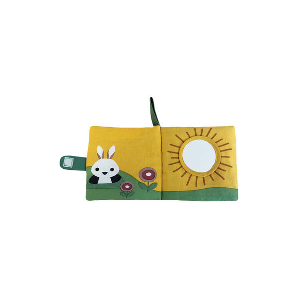 Rabbit's Day Fabric Book, yellow/green, Franck & Fischer