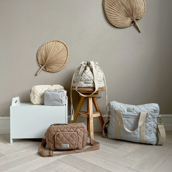 Sminkv&auml;ska, classic stripes blue/praline, Cam Cam Copenhagen