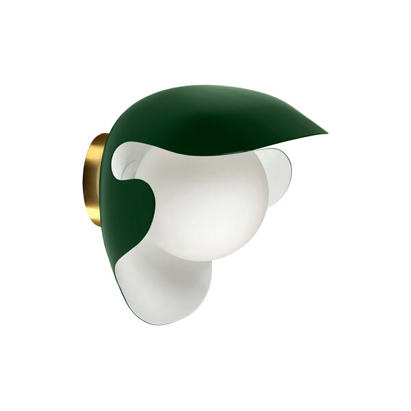 PS38 vägglampa, grön/mässing, ATBO