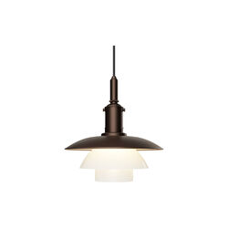 PH 3/3 pendel, aged brass/opal glass, Louis Poulsen