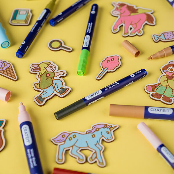 Pastel Tuschpennor 1mm  6 pcs., Crateit