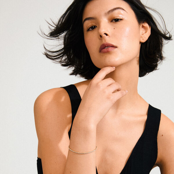 ARASH kristallarmband, guldpl&auml;terat, Pilgrim