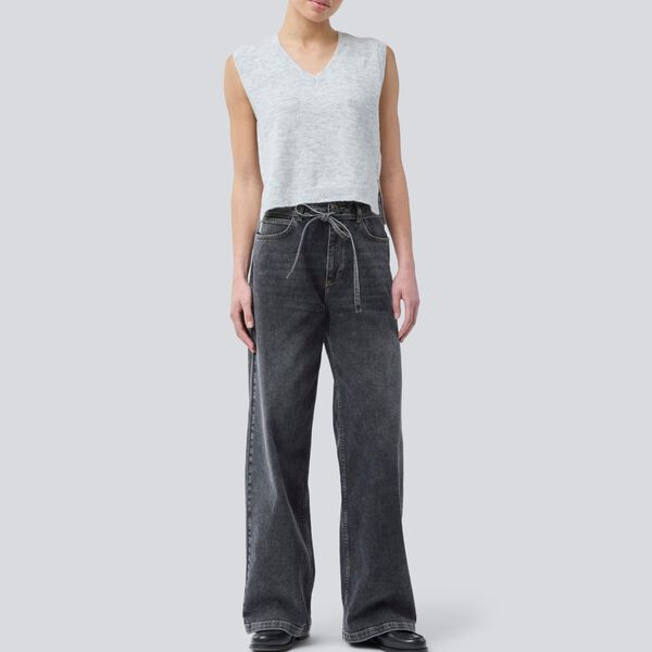 Petronellamd vest, grey melange, Modström