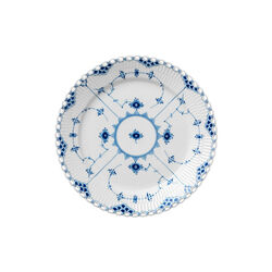 Bl&aring; r&auml;fflad tallrik med hel spets &Oslash; 27 cm, Royal Copenhagen