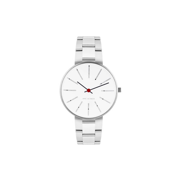 Bankers armbandsur, white/steel/steel, Arne Jacobsen Watches