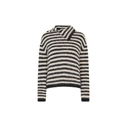 Packermd rollneck, black beige stripe, Modström