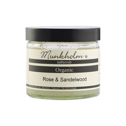 Ekologisk saltskrubb, rose & sandalwood, Munkholm