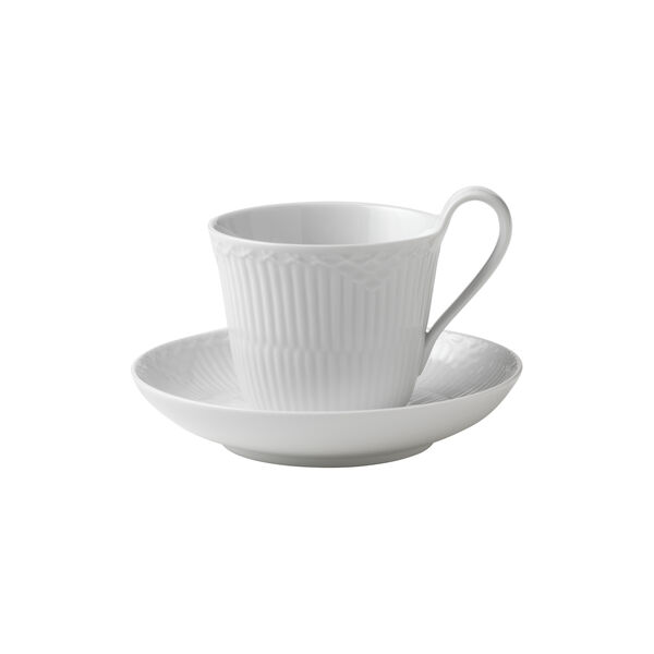 White Fluted Half Lace kopp och fat 24 cl White Fluted Half Lace kopp och fat 24 cl, Royal Copenhagen