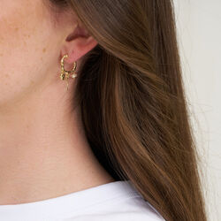 Andrea foil earrings, gold plated/black onyx, Pure by Nat