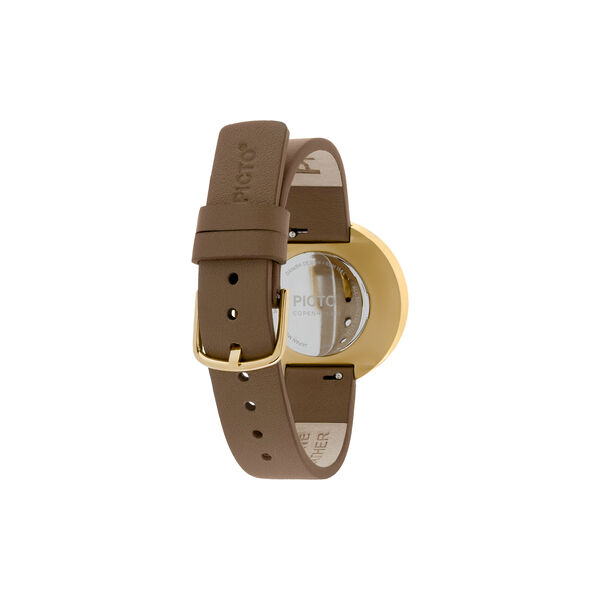 PICTO armbandsur, mocha brown/gold/mocha brown, PICTO
