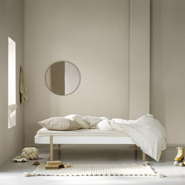 Wood Lounger Bed 120 cm, white/oak, Oliver Furniture