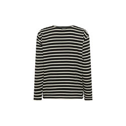 DellaIW V-Neck T-Shirt, black / whisper white stripe, InWear