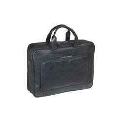 2 Compartment Laptop Briefcase, black, Tony Perotti