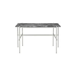 TS Desk, grey emperador marble/steel, GUBI