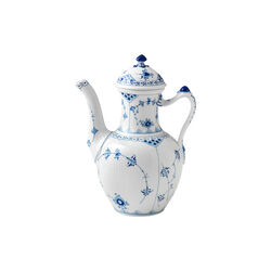 Blue Fluted Fluted Half Lace Kaffekanna med lock, Royal Copenhagen