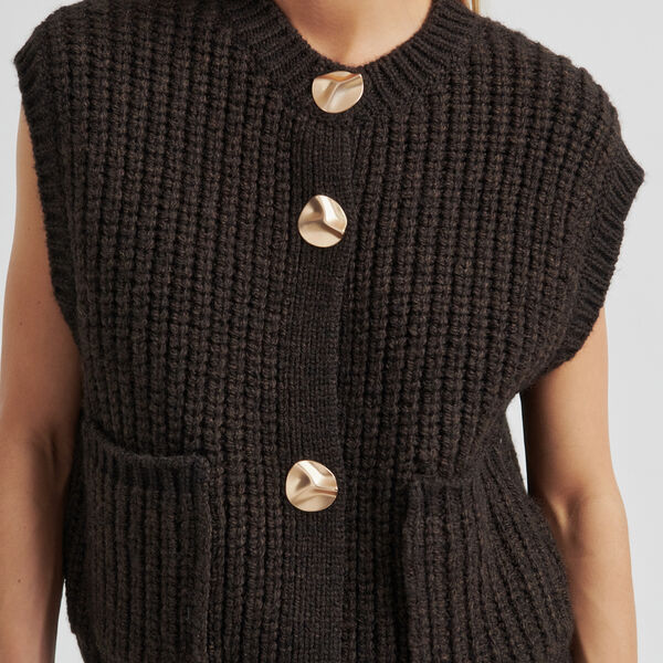 Ulrikke Knit Vest, chocolate torte, Second Female