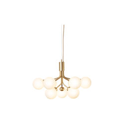 Apiales 9 Pendant, brushed brass/opal, Nuura