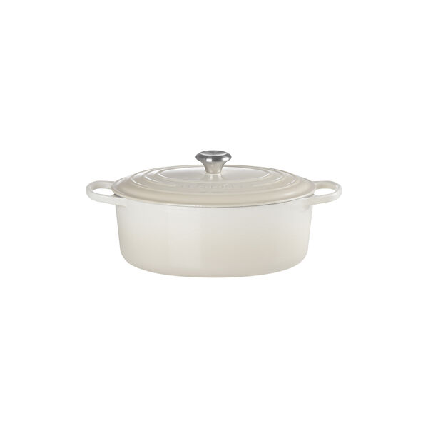 Signature gjutj&auml;rn oval gryta &Oslash; 31 cm, meringue, Le Creuset