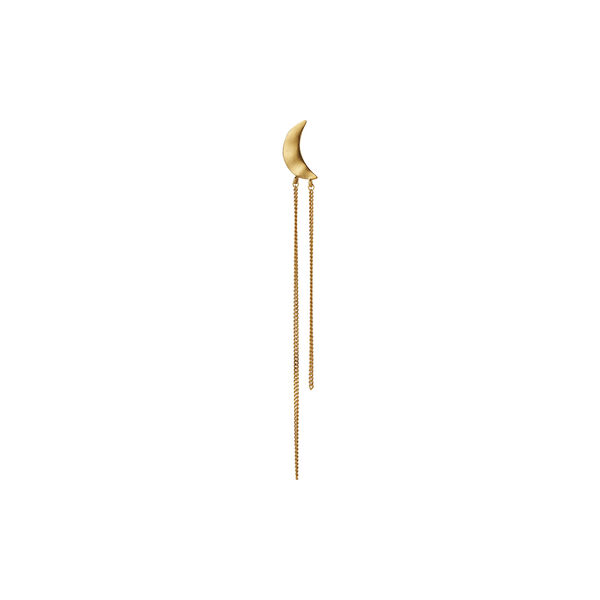 Bella Moon Earring with Long Chains Single, gold Bella Moon Earring with Long Chains Single, gold, Stine A Jewelry