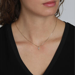 CLARA Crystal Cross Halsband, guldpläterat, Pilgrim