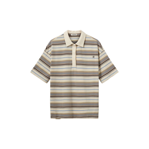 PilSW Oversize Striped Polo Shirt, off white striped, Sofie Schnoor