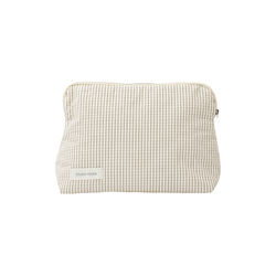 CELIA TOILETRY BAG, creme black plaid, Studio Feder