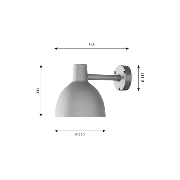 Toldbod 220 vägglampa, aluminium Toldbod 220 vägglampa, aluminium, Louis Poulsen