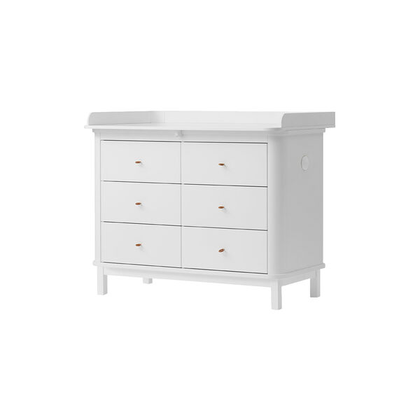 Wood Nursery Dresser 6 Drawers with Large Top, white Wood Nursery Dresser 6 Drawers with Large Top, white, Oliver Furniture