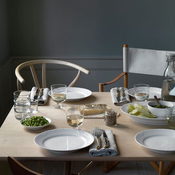 White Fluted Half Lace fat, 36,5 cm, Royal Copenhagen