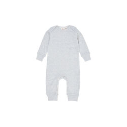 Striped Long Sleeved Romper with Lapneck, lt. blue stripe, Copenhagen Colors Organics