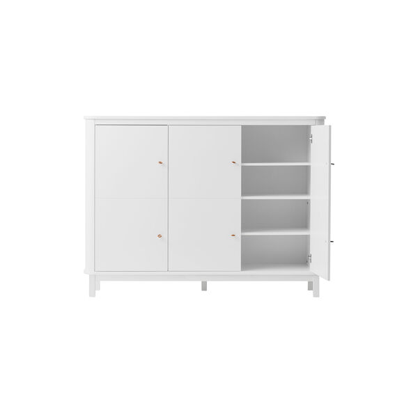 Wood Multi Cupboard 3 Doors, white, Oliver Furniture