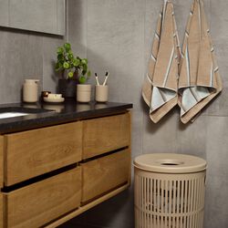 Sauna handduk, camel/ice blue/olive green, Zone Denmark