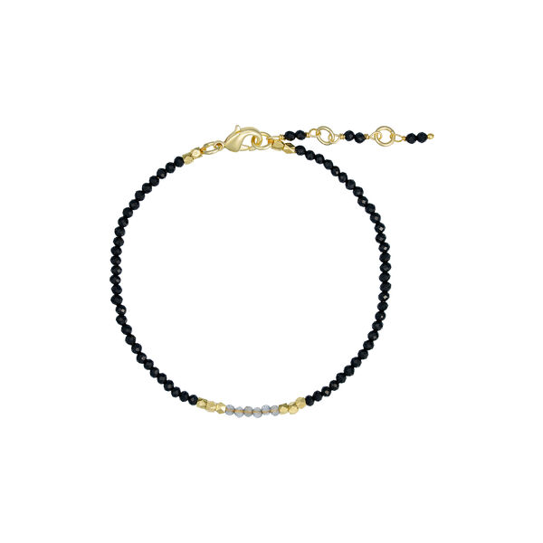 Lea bracelet w. gemstones, gold plated/black spinel, Pure by Nat