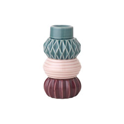 Samsurium Candlestack ljusstake, m&ouml;rkbl&aring;/puder/aubergine, Dottir Nordic Design