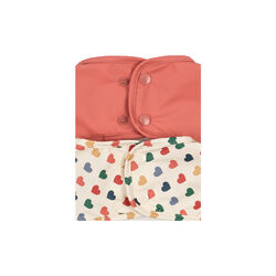 2 Pack Dinner Bib With Sleeves, coeur colore/faded rose, Konges Sl&oslash;jd