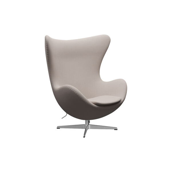 &Auml;gget&trade; 3316 Loungestol, Christianshavn 1120 light beige/satin brushed aluminium, Fritz Hansen