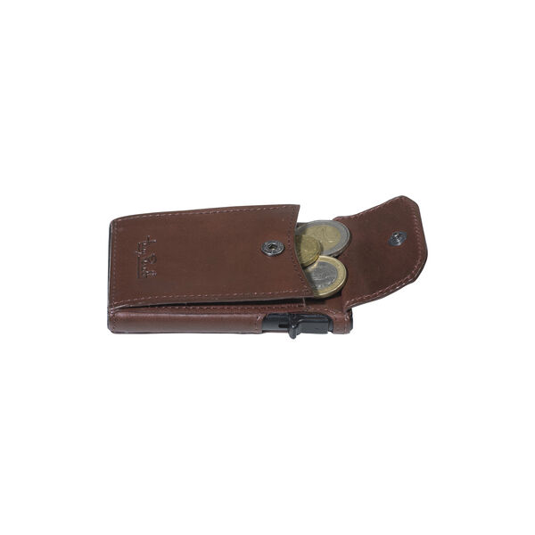Slim Cardholder with coinpocket, dark brown, Tony Perotti