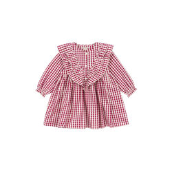 Kim Dress, sangria/butter check, Konges Sl&oslash;jd