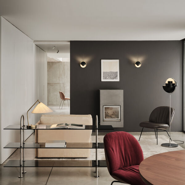 Keen Shelving, steel/smoked tempered glass, GUBI