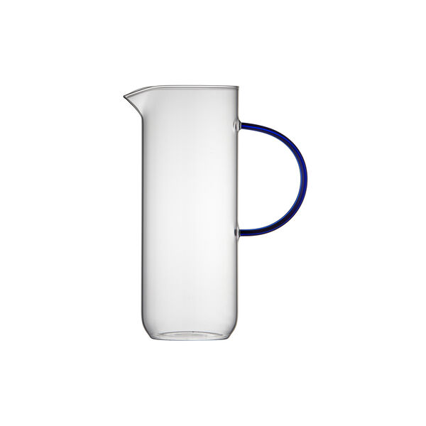 Torino glaskanna, klar/blå, Lyngby Glas