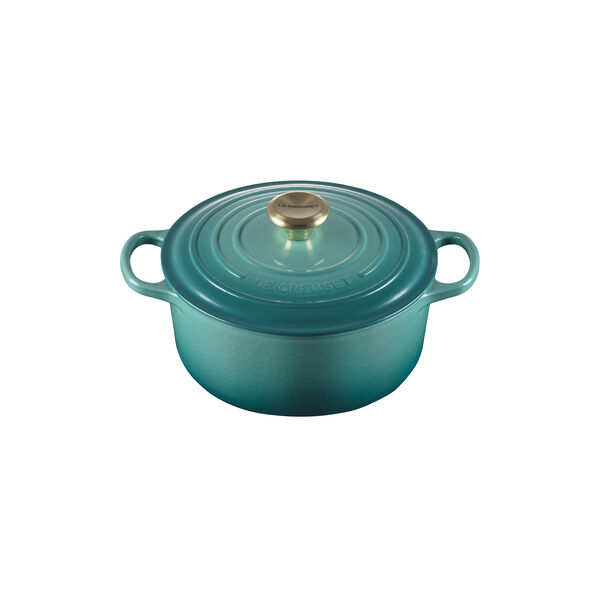 Signature gjutj&auml;rn rund gryta &Oslash; 24 cm, bleu riviera, Le Creuset